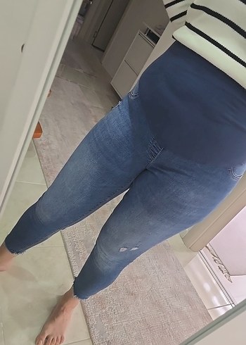 Mavi Hamile Kot Pantolon - Normal Boy, Dar Kesim - Görsel 2