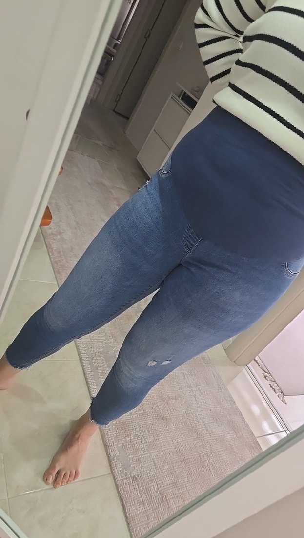 Mavi Hamile Kot Pantolon - Normal Boy, Dar Kesim - Görsel 2