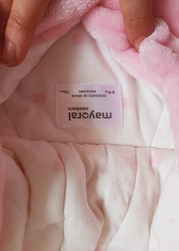 Kız Çocuk Pembe Kapüşonlu Kürklü Mont - Görsel 2