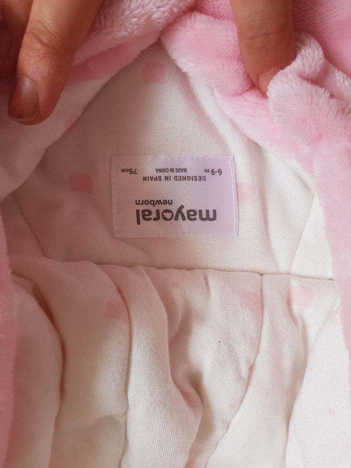 Kız Çocuk Pembe Kapüşonlu Kürklü Mont - Görsel 2