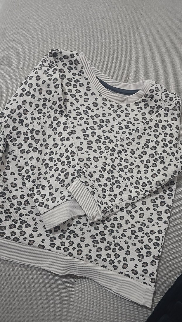 Kız Çocuk Gri Leopar Desenli Sweatshirt - Görsel 5