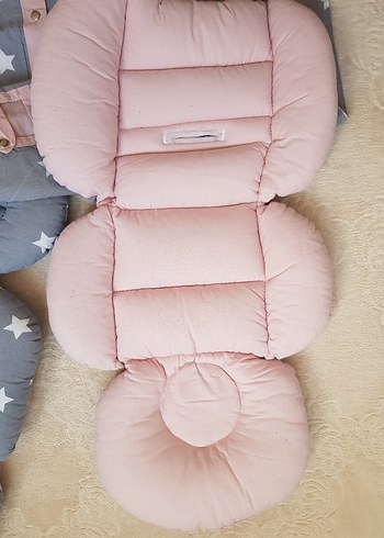 Yıldız Desenli Gri Bebek puset seti - Görsel 3