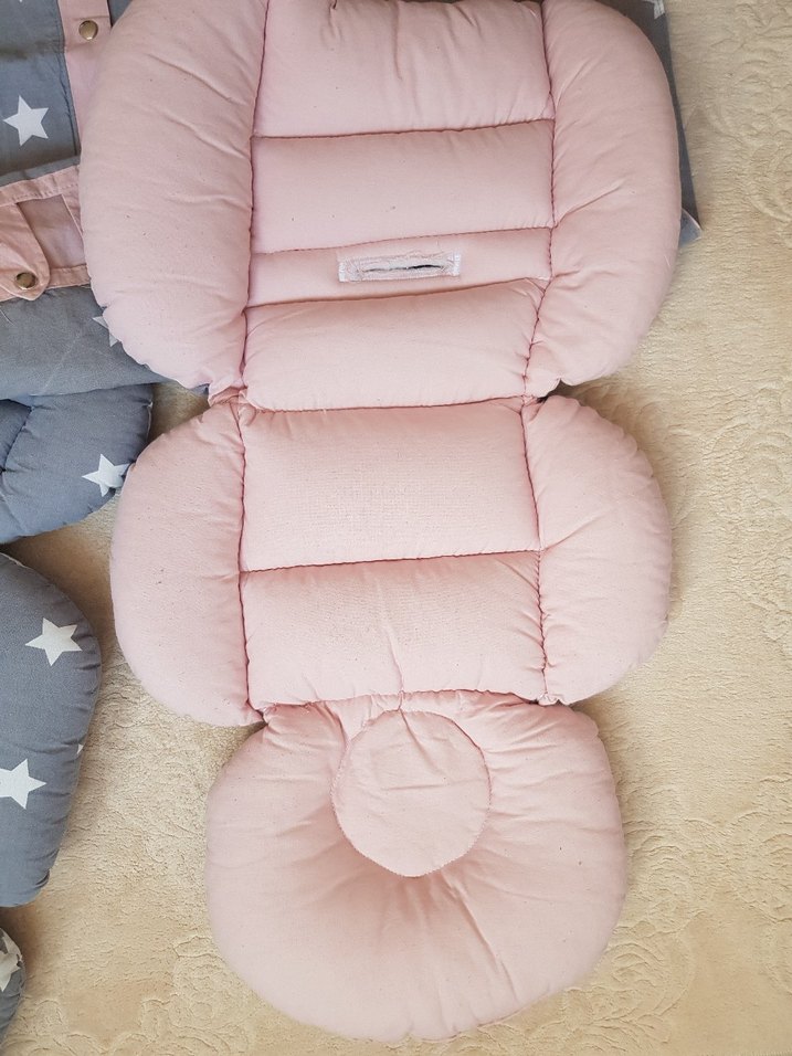 Yıldız Desenli Gri Bebek puset seti - Görsel 3