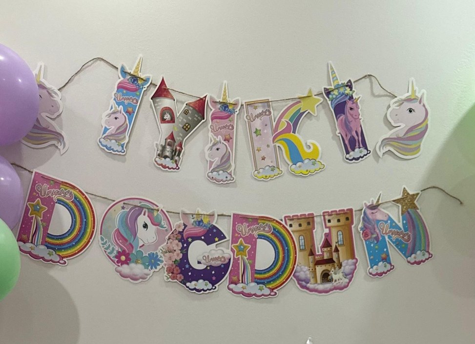 Renkli Unicorn Parti Malzemeleri Seti - Görsel 2