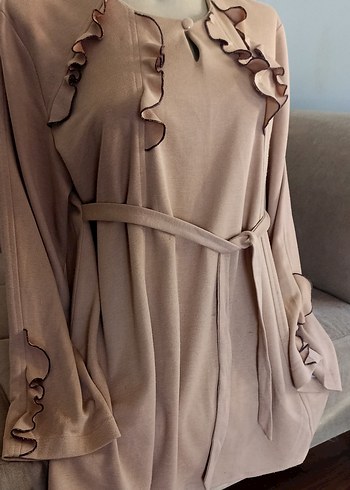 Vintage Bej renkli hamile Fırfırlı tunik. 
İkizler marka - Görsel 5