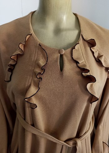 Vintage Bej renkli hamile Fırfırlı tunik. 
İkizler marka - Görsel 4