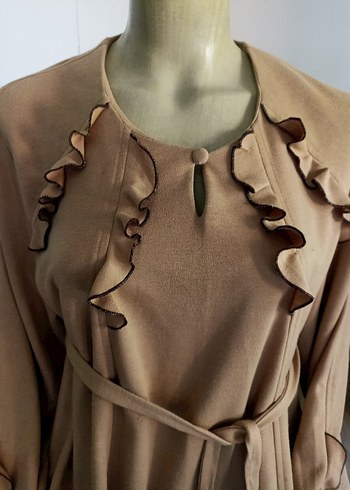 Vintage Bej renkli hamile Fırfırlı tunik. 
İkizler marka - Görsel 2