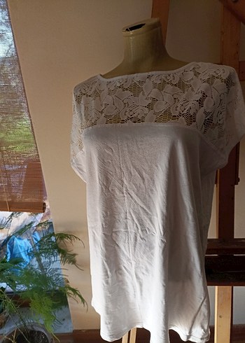 Dantel Detaylı Beyaz Kadın Bluz - Görsel 6