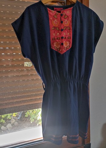 Nakışlı Düğmeli Bohem Hamile Tunik - Görsel 2