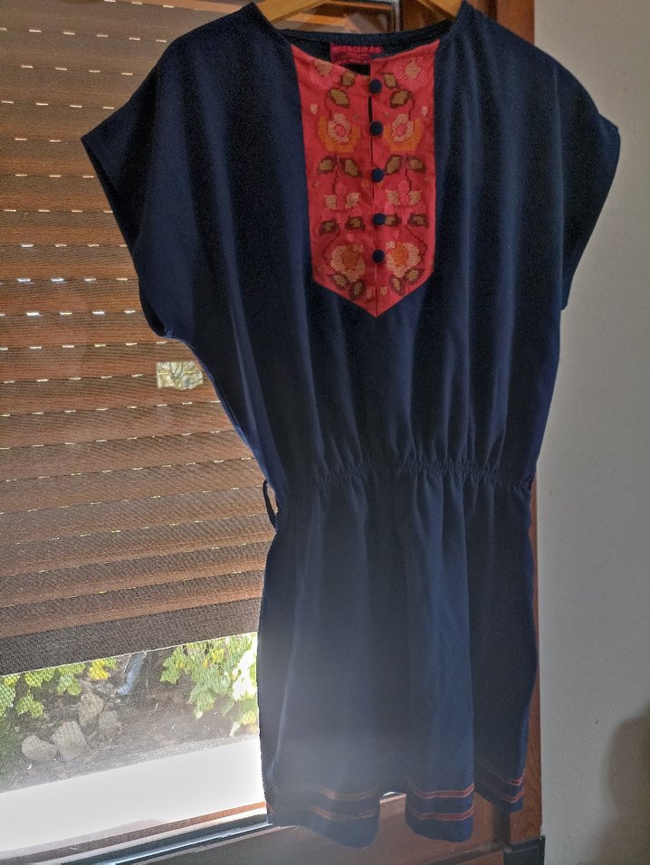 Nakışlı Düğmeli Bohem Hamile Tunik - Görsel 2