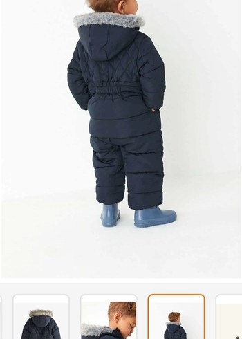 next Kürklü Kapüşonlu Siyah Bebek Tulumu - Görsel 6