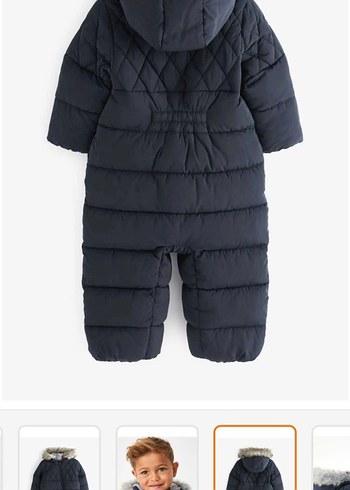 next Kürklü Kapüşonlu Siyah Bebek Tulumu - Görsel 8