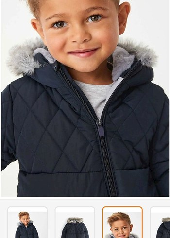 next Kürklü Kapüşonlu Siyah Bebek Tulumu - Görsel 3