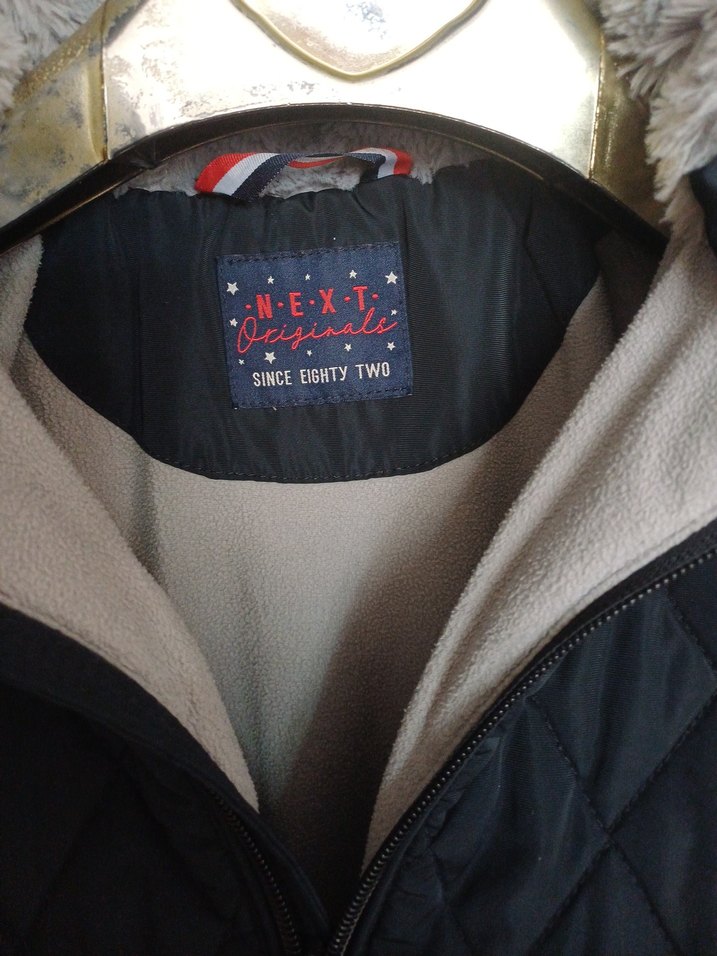 next Kürklü Kapüşonlu Siyah Bebek Tulumu - Görsel 4