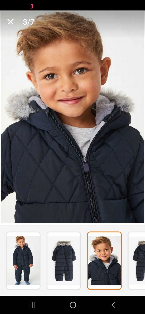 next Kürklü Kapüşonlu Siyah Bebek Tulumu - Görsel 3