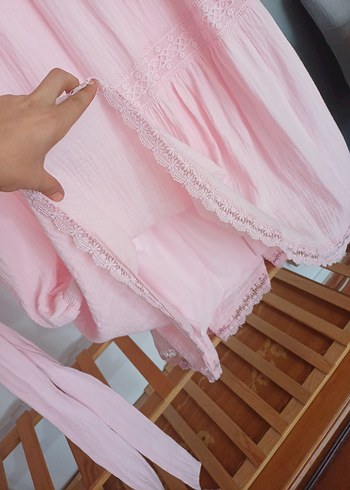 Diğer Pembe Nakışlı Bohem Mini Kadın Takımı