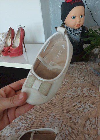 Kız Çocuk Beyaz Dantel Detaylı Babet - Görsel 5