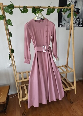 m Beden pembe Renk Tesettür elbise
