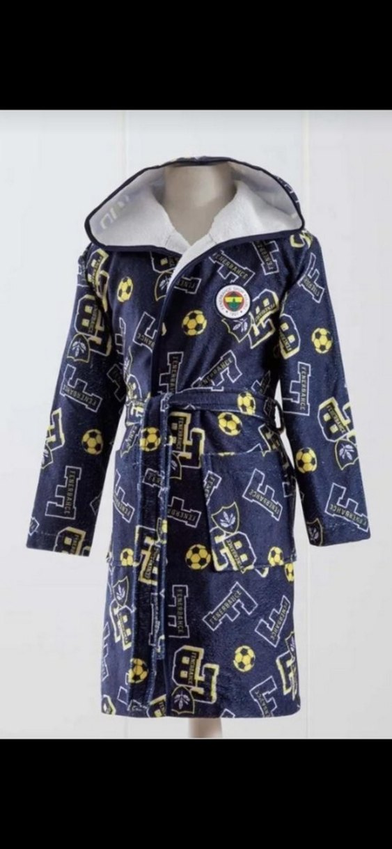 taç Erkek Çocuk Lacivert Baskılı Bornoz - Görsel 3