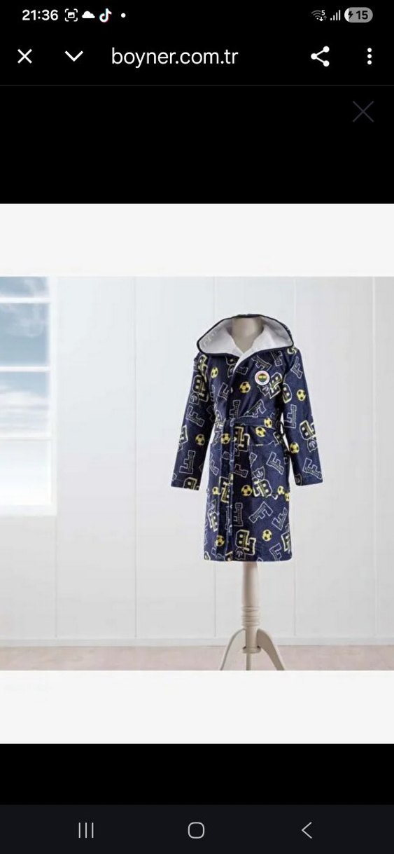 taç Erkek Çocuk Lacivert Baskılı Bornoz - Görsel 2