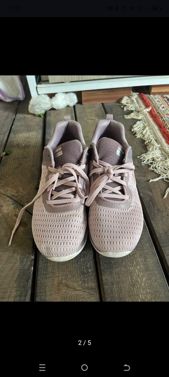 Lila Bağcıklı Spor Kadın Sneakers - Görsel 4