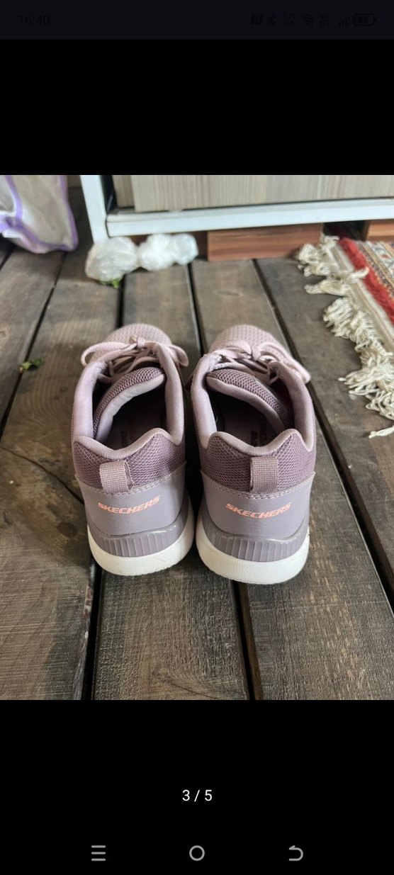 Lila Bağcıklı Spor Kadın Sneakers - Görsel 3