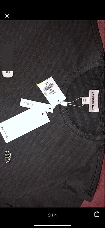 s Beden lacoste etiketli siyah tshirt