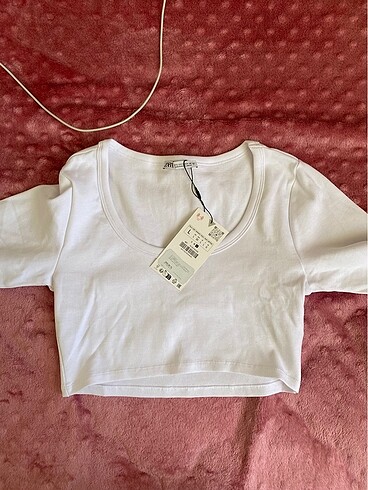 zara fitilli uzun kollu crop triko