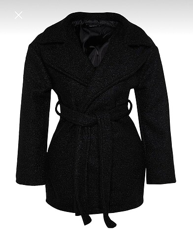 oversize kuşaklı buklet kaban