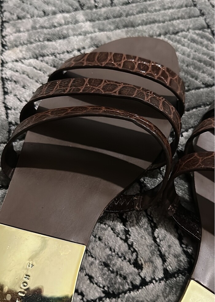 Zara sıfır deri terlik - Görsel 2