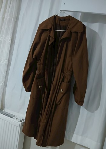 trendyolmilla kahverengi trençkot - Görsel 2