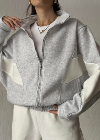 Diğer Gri Fermuarlı Sweatshirt