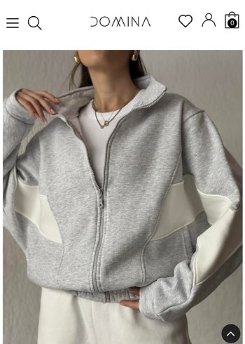 Gri Fermuarlı Sweatshirt