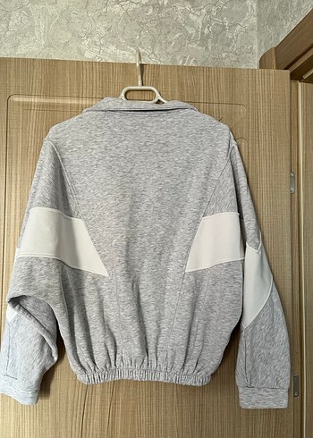 s Beden Gri Fermuarlı Sweatshirt