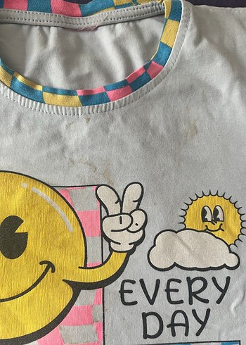 LC Waikiki Kız Çocuk Renkli Batik Desenli Kısa Kollu Pijama