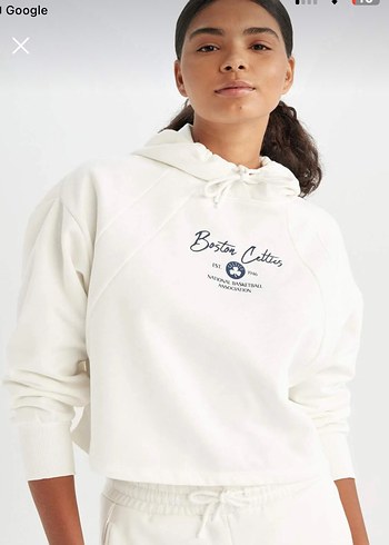 Beyaz Kadın kalın Sweatshirt