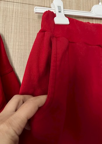 Kırmızı Rahat Kesim Kadın Eşofman Takımı - Görsel 6