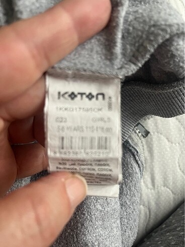 4 Yaş Beden gri Renk Kız çocuk sweat kapüşonlu