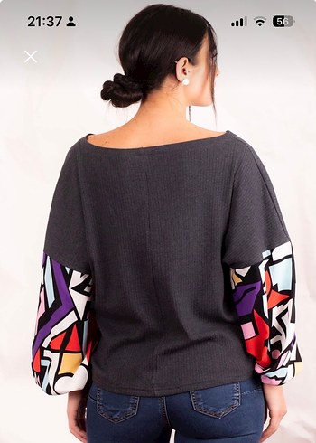 Salaş bluz füme renk - Görsel 3