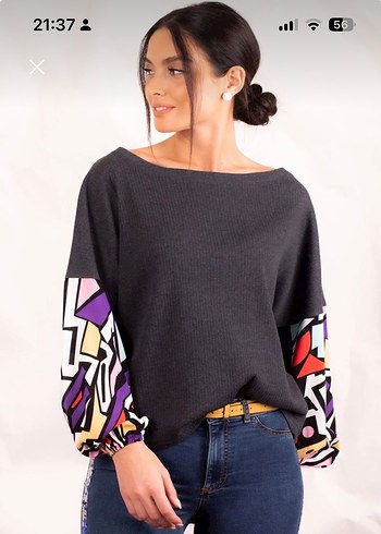 Salaş bluz füme renk - Görsel 4