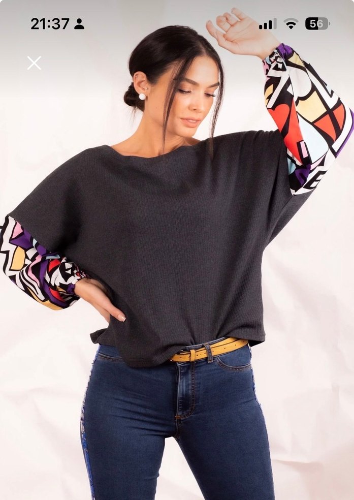 Salaş bluz füme renk - Görsel 2