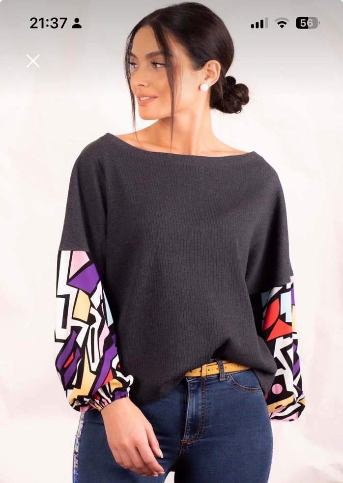Salaş bluz füme renk - Görsel 4