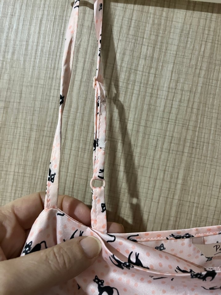 Pembe İnce Askılı Midi Gecelik - Görsel 5