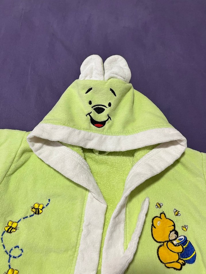 Yeşil Nakışlı Kız Çocuk Bornozu - Görsel 3