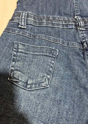 Kız Çocuk Mavi Düğmeli Denim Tulum - Görsel 3