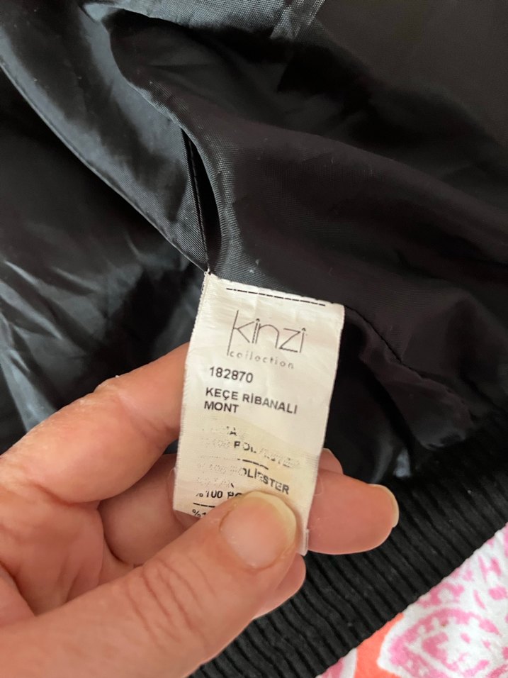 Kırmızı keçe ribanalı kısa mont - Görsel 5