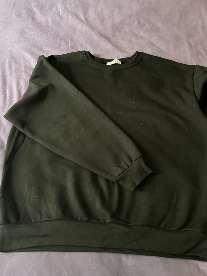 Siyah Oversize Kadın Sweatshirt - Görsel 3