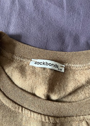 Bej Kadın Sweatshirt, Bisiklet Yaka, Salaş Kesim - Görsel 5