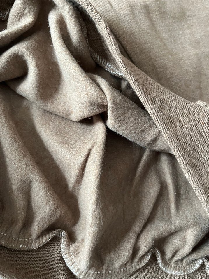 Bej Kadın Sweatshirt, Bisiklet Yaka, Salaş Kesim - Görsel 4