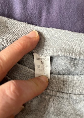 Gri Kadın Bisiklet Yaka Rahat Sweatshirt - Görsel 5